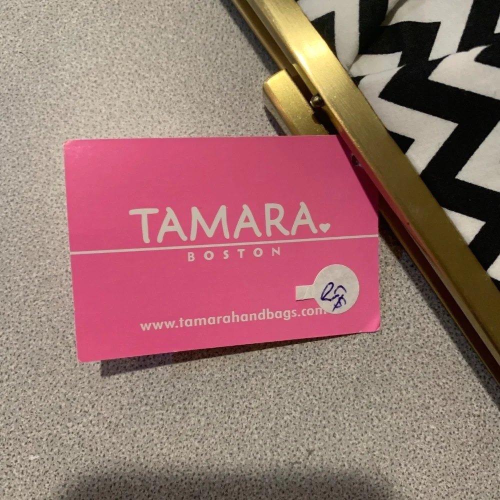 NWT Tamara Black/White Clutch Handbag